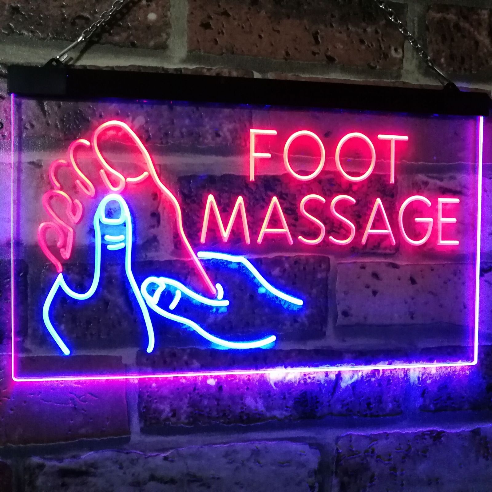 Foot Massage Walk-in Welcome Dual Color Led Neon Sign